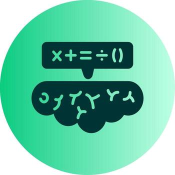 matemático problema resolviendo glifo degradado doble tono circulo vector