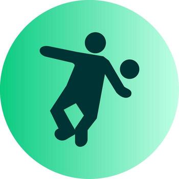 Dynamic Handball Movement Glyph Gradient Dual Tone Circle vector