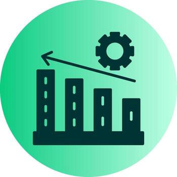 paso por paso Progreso glifo degradado doble tono circulo vector