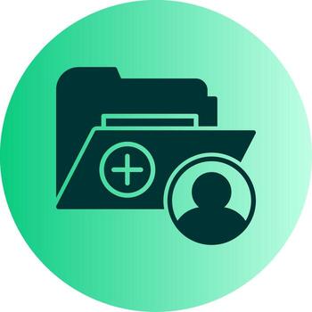 User Profile Folder Glyph Gradient Dual Tone Circle vector
