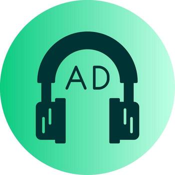 Audio Description Feature Glyph Gradient Dual Tone Circle vector