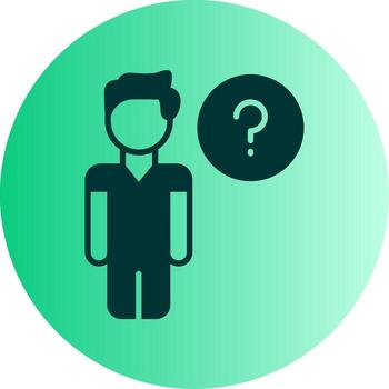 desafiante tarea dificultad glifo degradado doble tono circulo vector