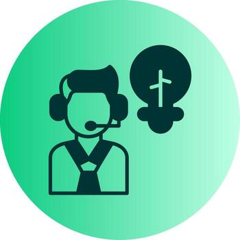 problema resolviendo soluciones glifo degradado doble tono circulo vector