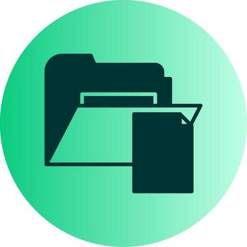 vacío archivos carpeta glifo degradado doble tono circulo vector