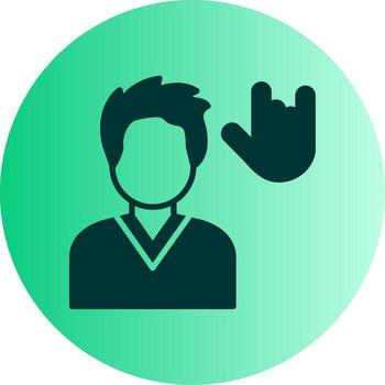 firmar idioma Interprete glifo degradado doble tono circulo vector