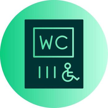Accessible Public WC Glyph Gradient Dual Tone Circle vector