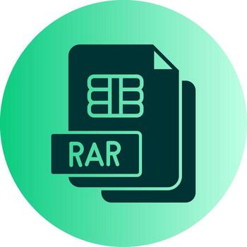 Compressed RAR File Glyph Gradient Dual Tone Circle vector