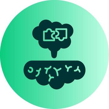 eficaz problema resolviendo glifo degradado doble tono circulo vector