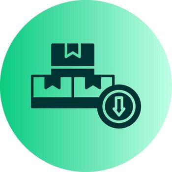 producto disminución gráfico glifo degradado doble tono circulo vector