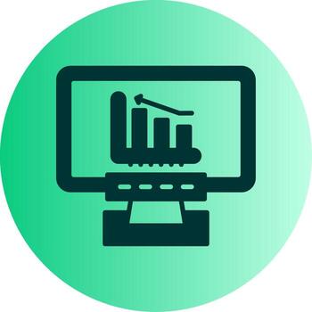 Data Analytics Dashboard Glyph Gradient Dual Tone Circle vector