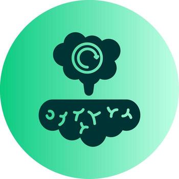 Brain Loading Symbol Glyph Gradient Dual Tone Circle vector