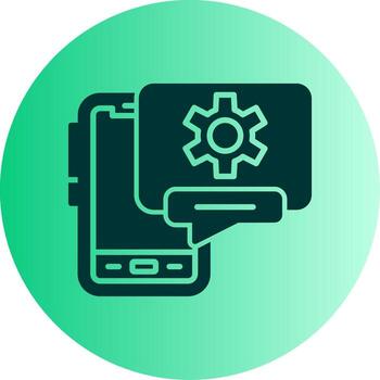 Mobile System Configuration Glyph Gradient Dual Tone Circle vector