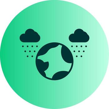 Globe with Water Coverage Glyph Gradient Dual Tone Circle vector