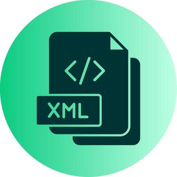 xml datos archivo glifo degradado doble tono circulo vector