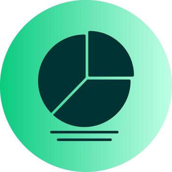 degradado tarta gráfico glifo degradado doble tono circulo vector