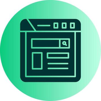 Internet navegador ventana glifo degradado doble tono circulo vector