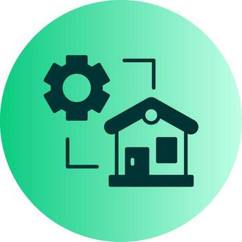 Device Configuration Settings Glyph Gradient Dual Tone Circle vector