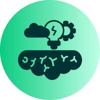 grupo lluvia de ideas sesión glifo degradado doble tono circulo vector