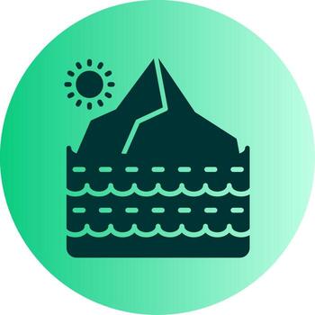 Large Floating Iceberg Block Glyph Gradient Dual Tone Circle vector
