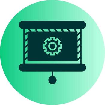 Projector Screen Display Glyph Gradient Dual Tone Circle vector