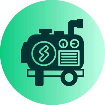 Backup Power Generator Glyph Gradient Dual Tone Circle vector