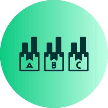 a B C valores clasificación método glifo degradado doble tono circulo vector