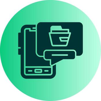 Mobile Folder Files Glyph Gradient Dual Tone Circle vector