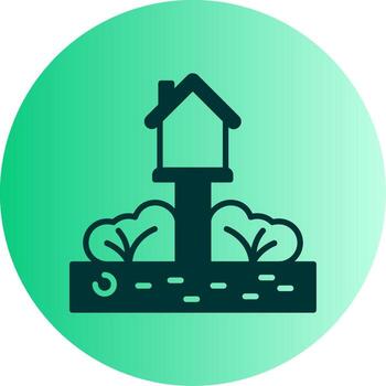 Residential Plot Location Glyph Gradient Dual Tone Circle vector