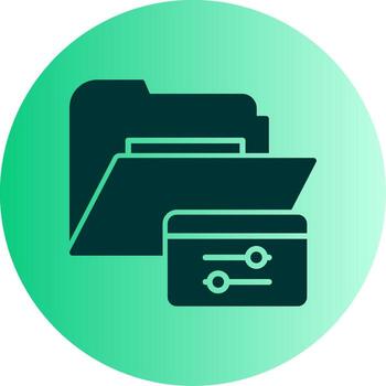 Folder Configuration Settings Glyph Gradient Dual Tone Circle vector