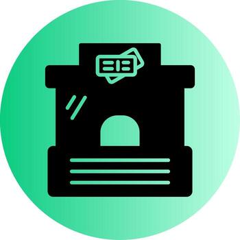 Ticket Box Counter Glyph Gradient Dual Tone Circle vector