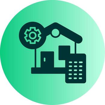 Digital Home Configuration Glyph Gradient Dual Tone Circle vector