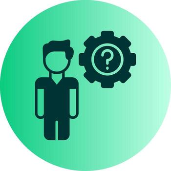 repetido trabajo dificultades glifo degradado doble tono circulo vector