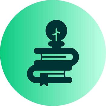 conocimiento base artículos glifo degradado doble tono circulo vector