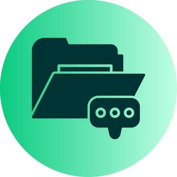 mensaje bandeja de entrada carpeta glifo degradado doble tono circulo vector