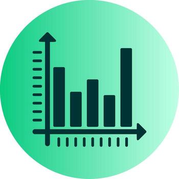 bar grafico glifo degradado doble tono circulo vector