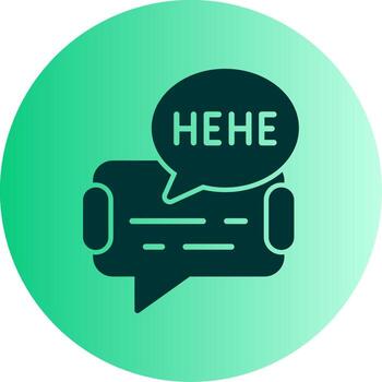 gracioso jeje texto glifo degradado doble tono circulo vector