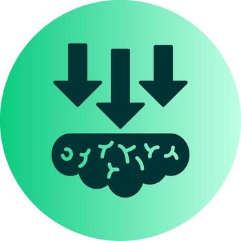 profundo interior visión glifo degradado doble tono circulo vector
