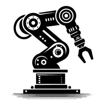 Industrial Robotic Arm - Precision and Automation in Action. vector