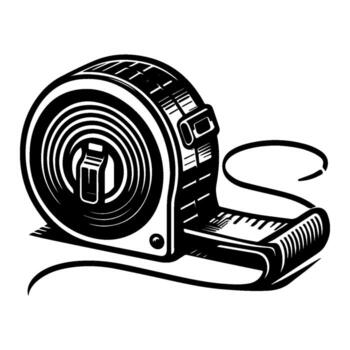 Precise measuring tape tool for construction and design projects. vector