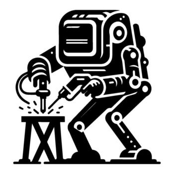 Welding Robot - Precision and Automation in Industrial Processes. vector