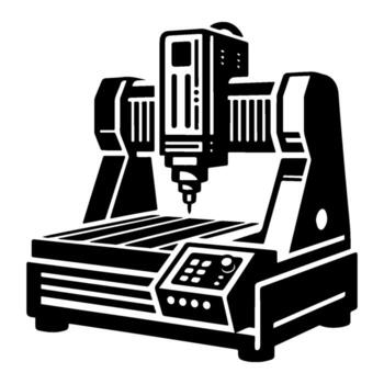 CNC, Machine - Precision Engineering and Manufacturing Technology. vector