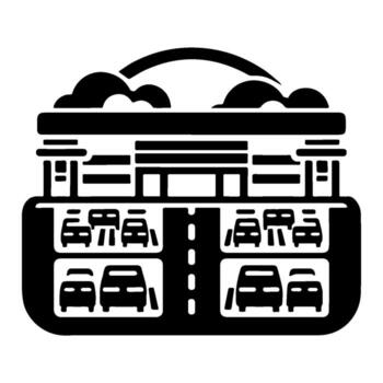 Modern Transportation Hub with Multiple Levels for Vehicles. vector