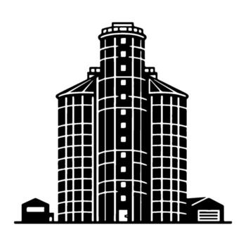 Modern architectural building design with multiple stories and structures. vector