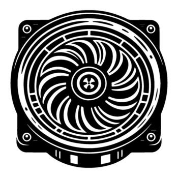 Computer Cooling Fan - Efficient Heat Dissipation Technology. vector