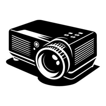 Projector image with a focused lens ready for presentations and displays. vector