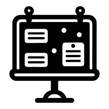 pizarra con notas y patas para importante información. vector