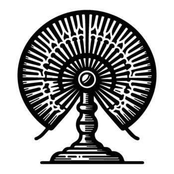 Vintage electrostatic generator illustration with intricate details and design. vector