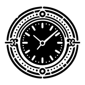 Elegant clock face design with intricate circular patterns and details. vector