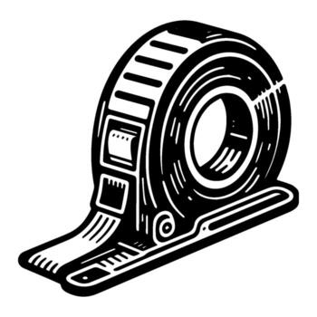 Tape measure tool for precise measurement of length and size vector