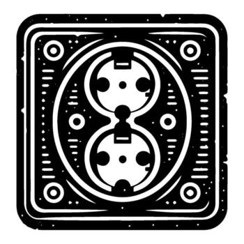 Electrical outlet design with two sockets simple and modern. vector